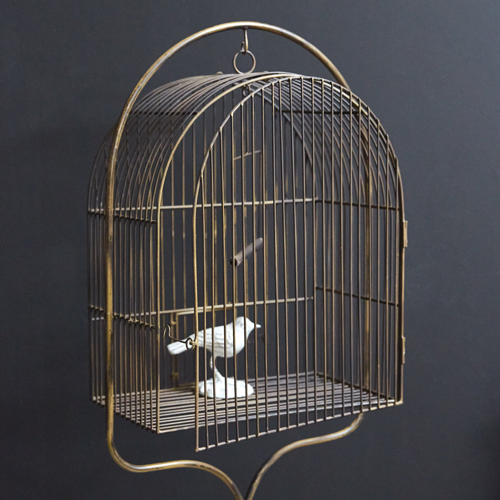 Vintage-Inspired Decorative Birdcage on Display Stand-Birdcage-Vintage Shopper