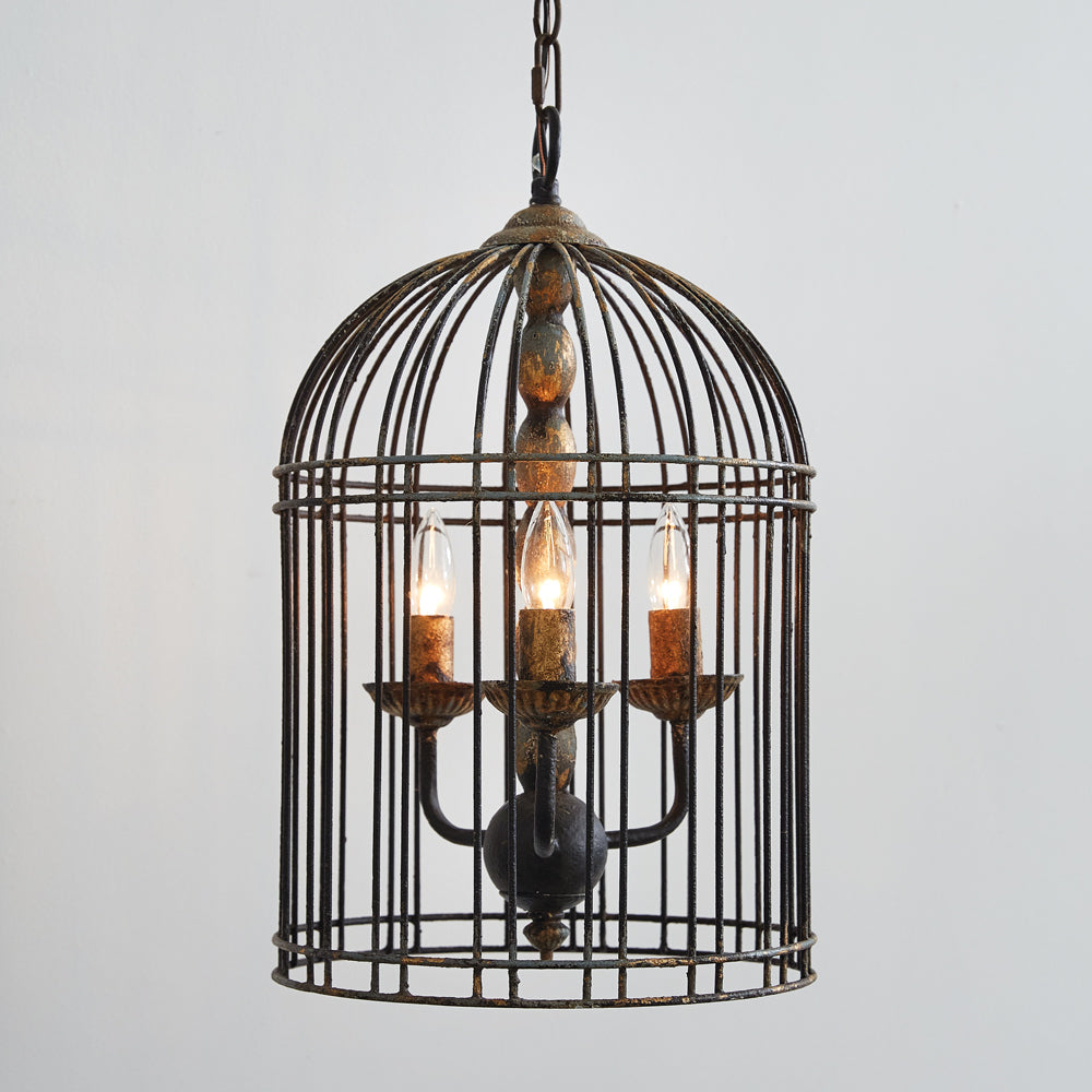 French Country Birdcage Pendant Lamp-Lighting-Vintage Shopper