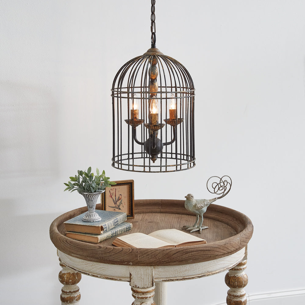 French Country Birdcage Pendant Lamp-Lighting-Vintage Shopper