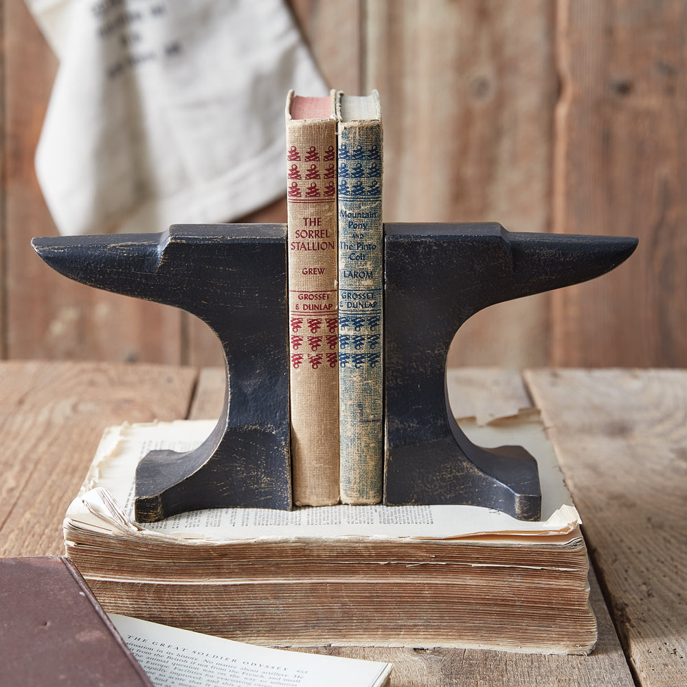 Vintage Anvil Bookends in Cast Iron (Set of 2)-Home Decor-Vintage Shopper