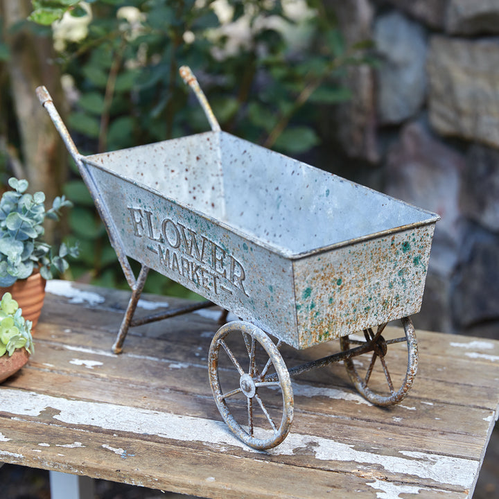 Rustic Vintage Garden Flower Market Wheelbarrow-Outdoor Décor-Vintage Shopper