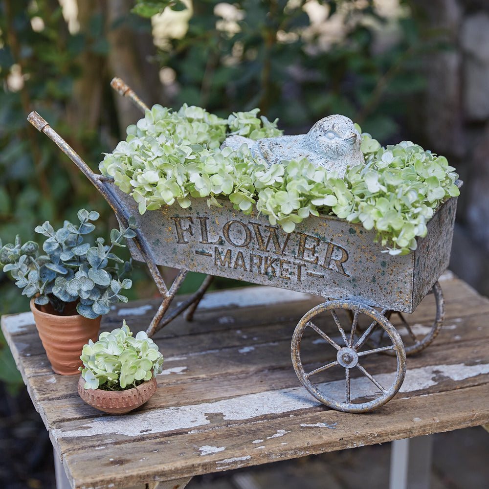 Rustic Vintage Garden Flower Market Wheelbarrow-Outdoor Décor-Vintage Shopper