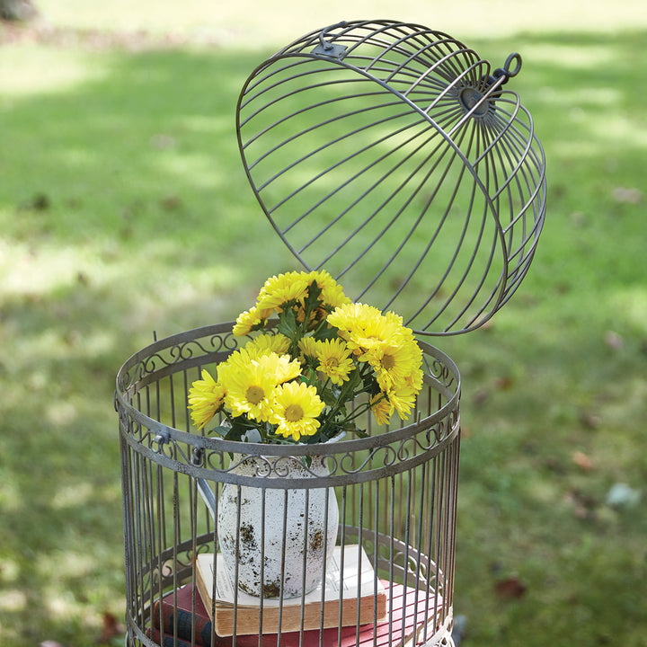 Victorian Decorative Birdcage on Stand-Outdoor Décor-Vintage Shopper