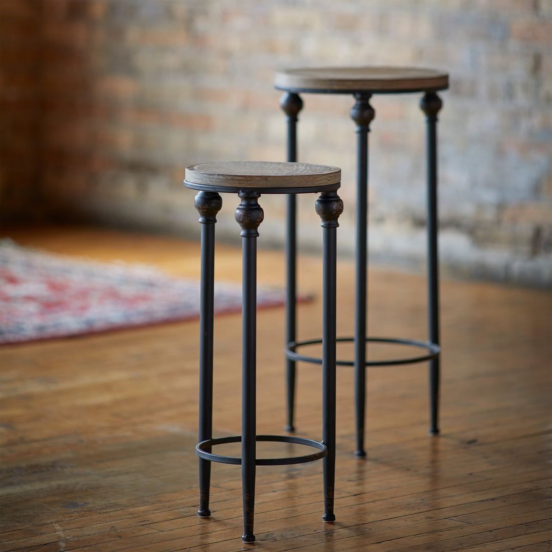 Rustic Plant Stand Tables (Set of 2)-Furniture-Vintage Shopper