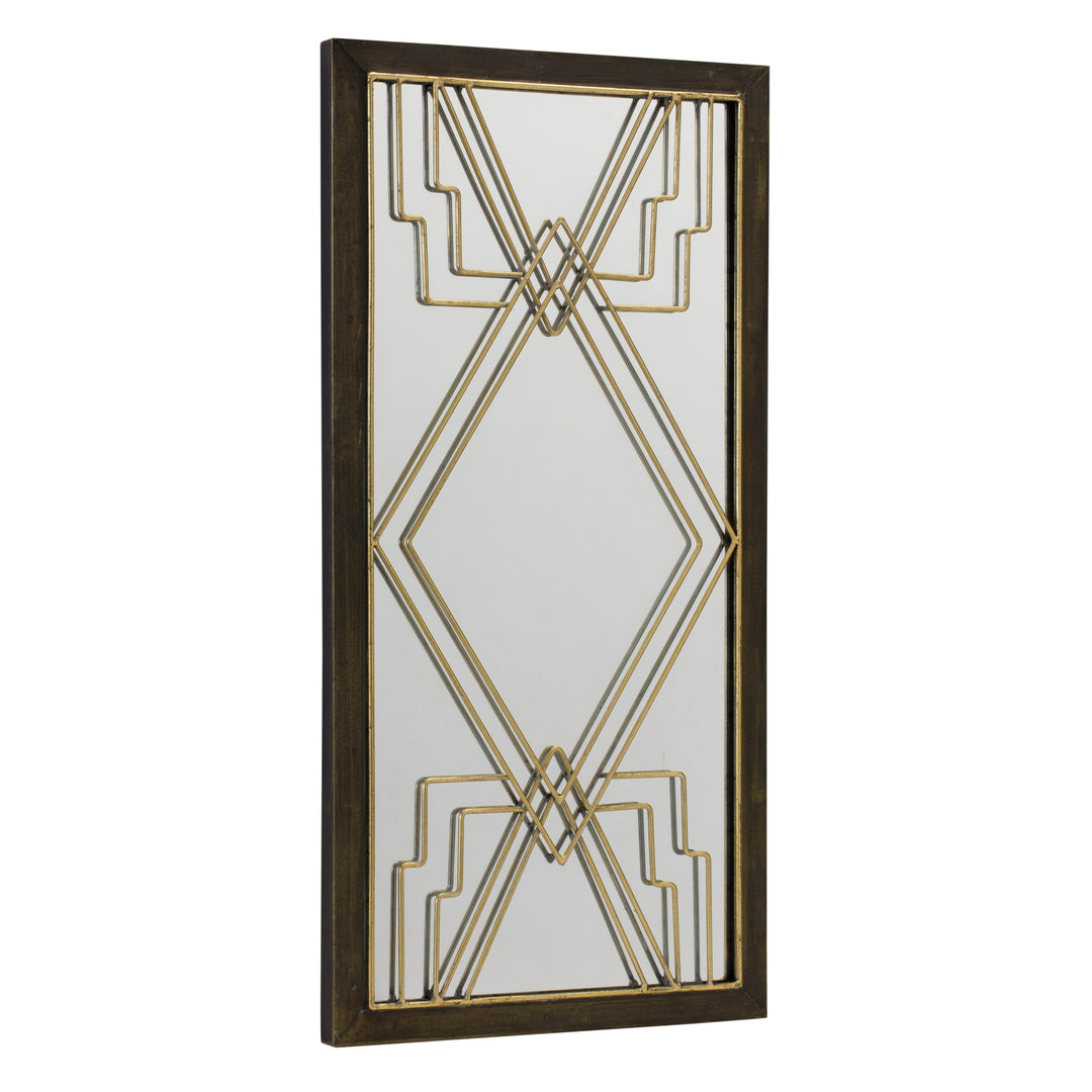 Art Deco Wall Mirror in Gold and Black-Mirror-Vintage Shopper