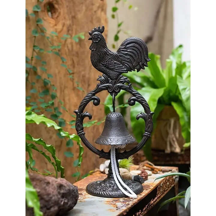 Rooster Dinner Bell in Cast Iron