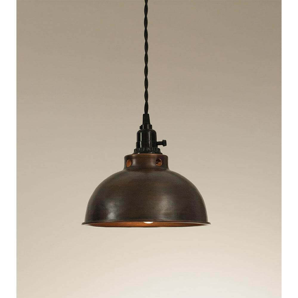 Aged Copper Dome Pendant Lamp