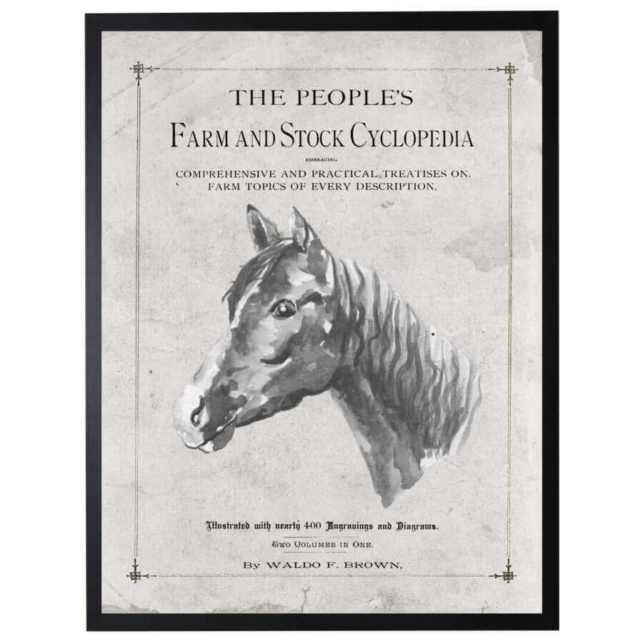 Antique Farmhouse Horse Artwork inspired by "The People's Farm And Stock Cyclopedia"