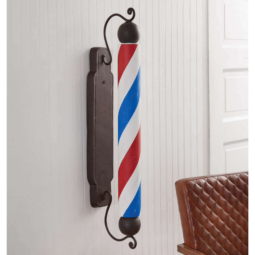 Antique Inspired Barbershop Pole Wall Décor