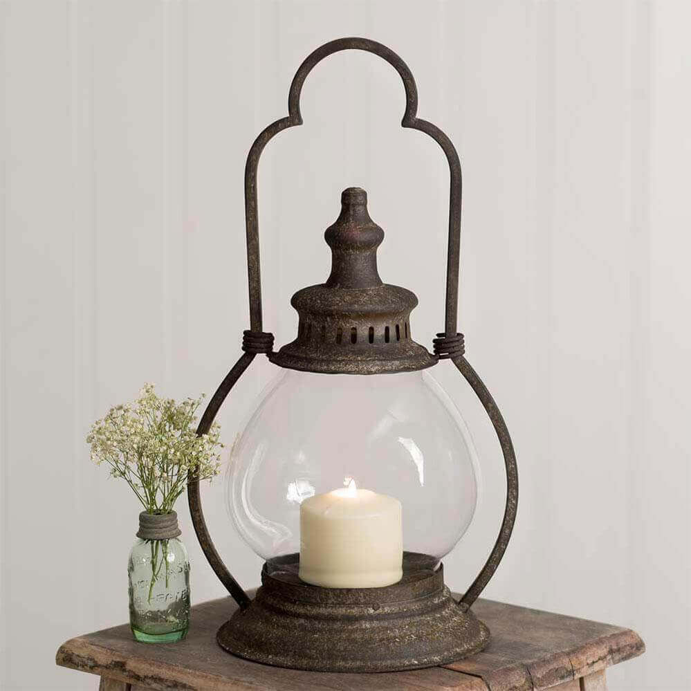 Antique Inspired Rustic Steeple Candle Lantern