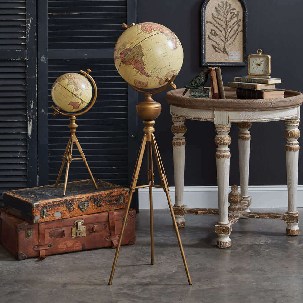 Antique-Inspired Tabletop Globe on Tripod