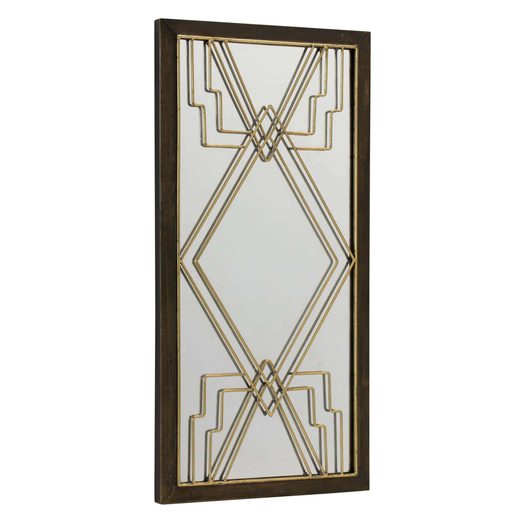 Art Deco Wall Mirror in Gold and Black