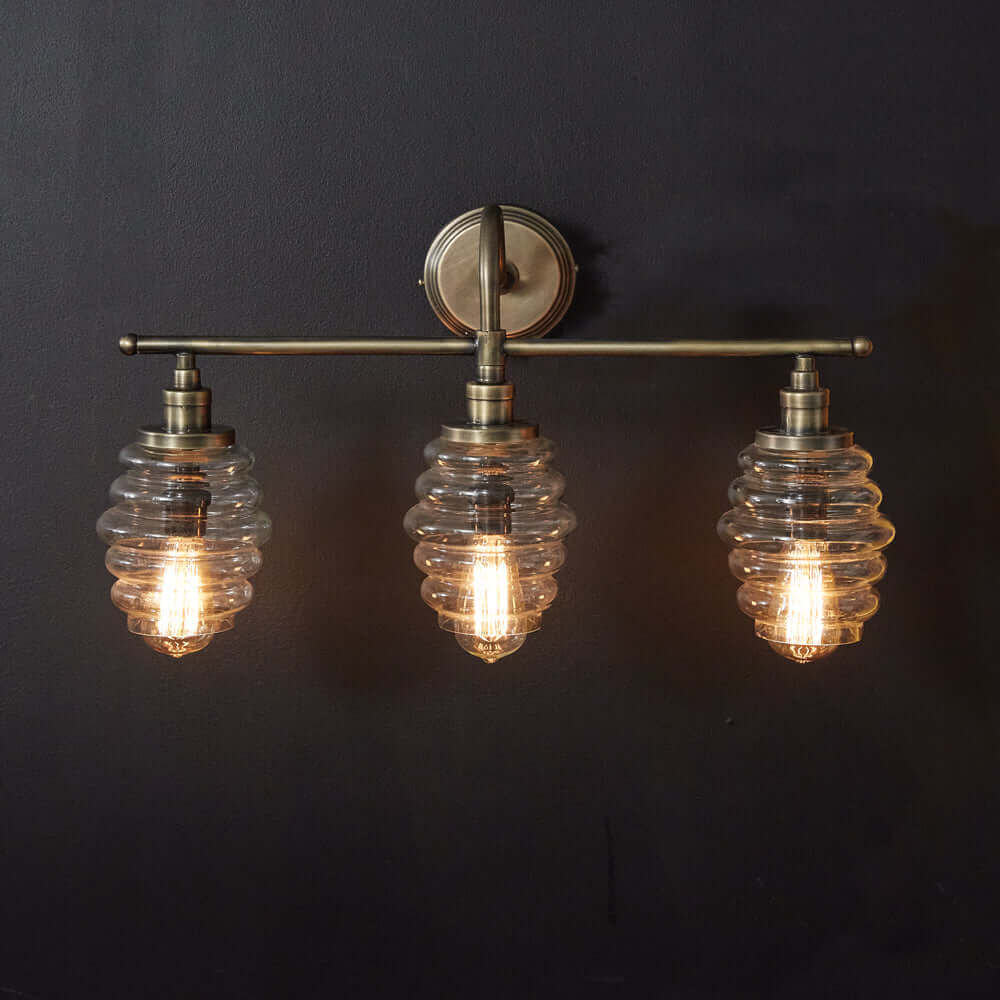 Bathroom Beehive Vanity Light In Antique Brass