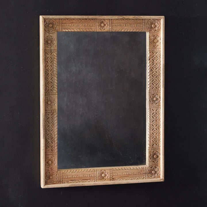 Bohemian Hand Carved Wood Wall Mirror