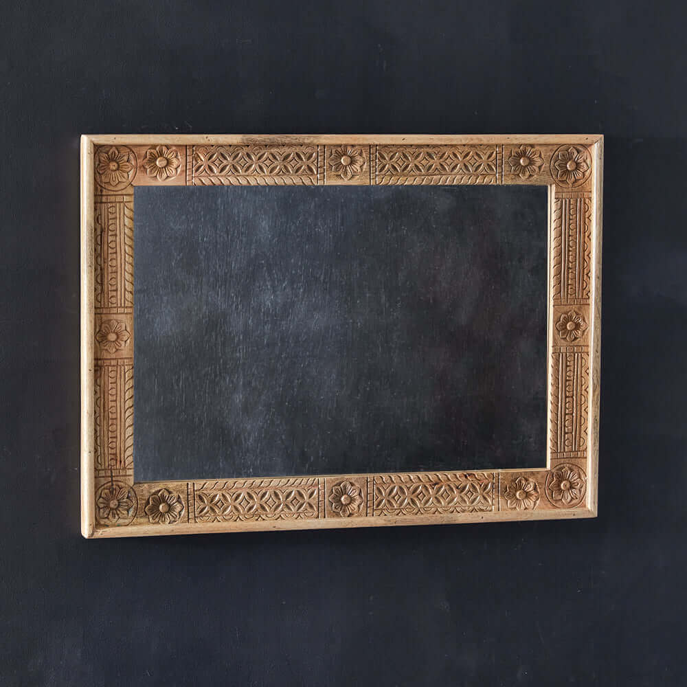 Bohemian Hand Carved Wood Wall Mirror