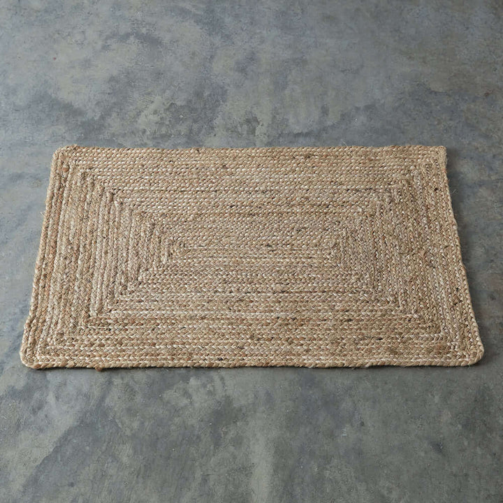 Boho Handwoven Braided Jute Rectangle Accent Rug