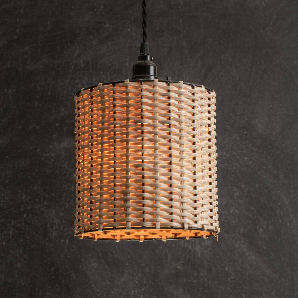 Boho Rattan Drum Pendant Lamp