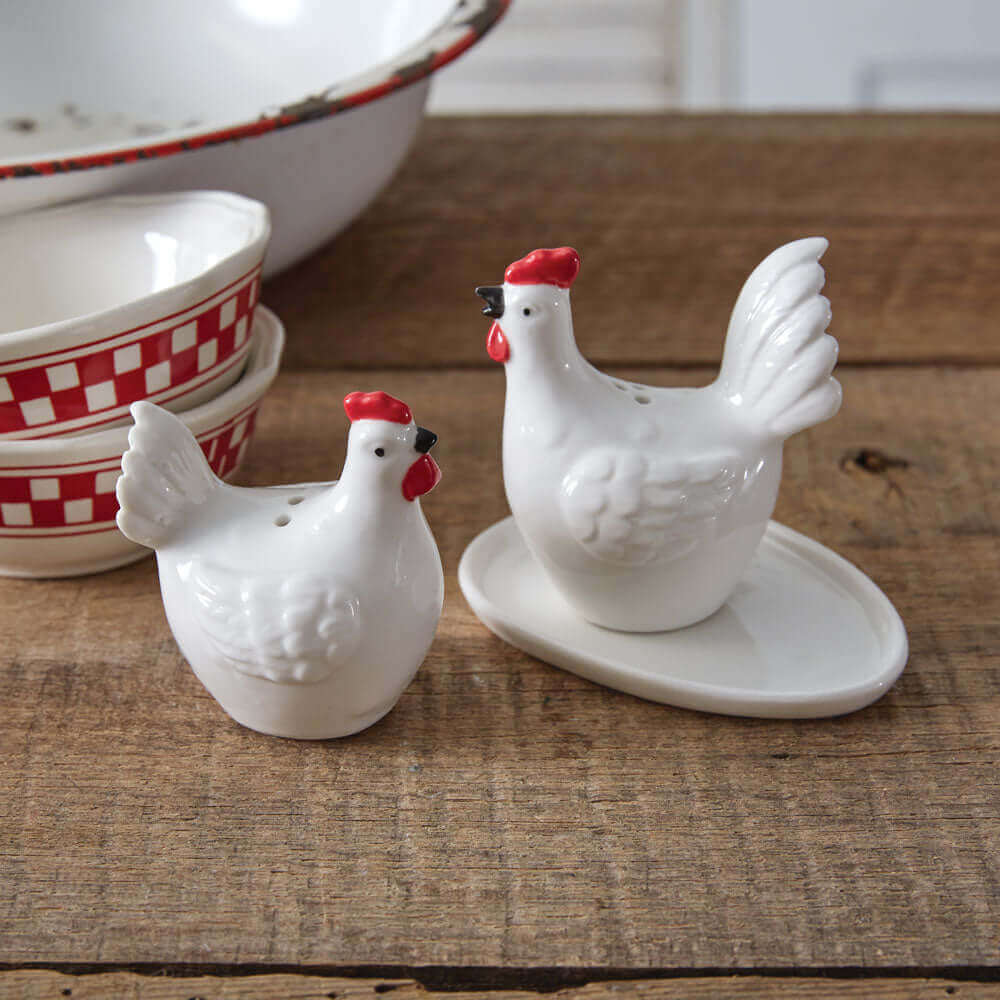 Ceramic Chickens Salt and Pepper Shakers