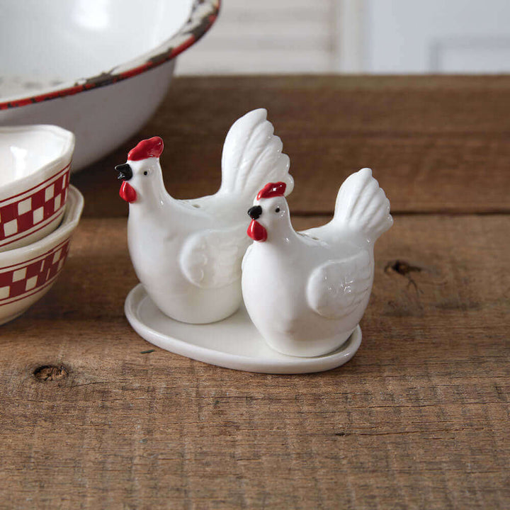 Ceramic Chickens Salt and Pepper Shakers