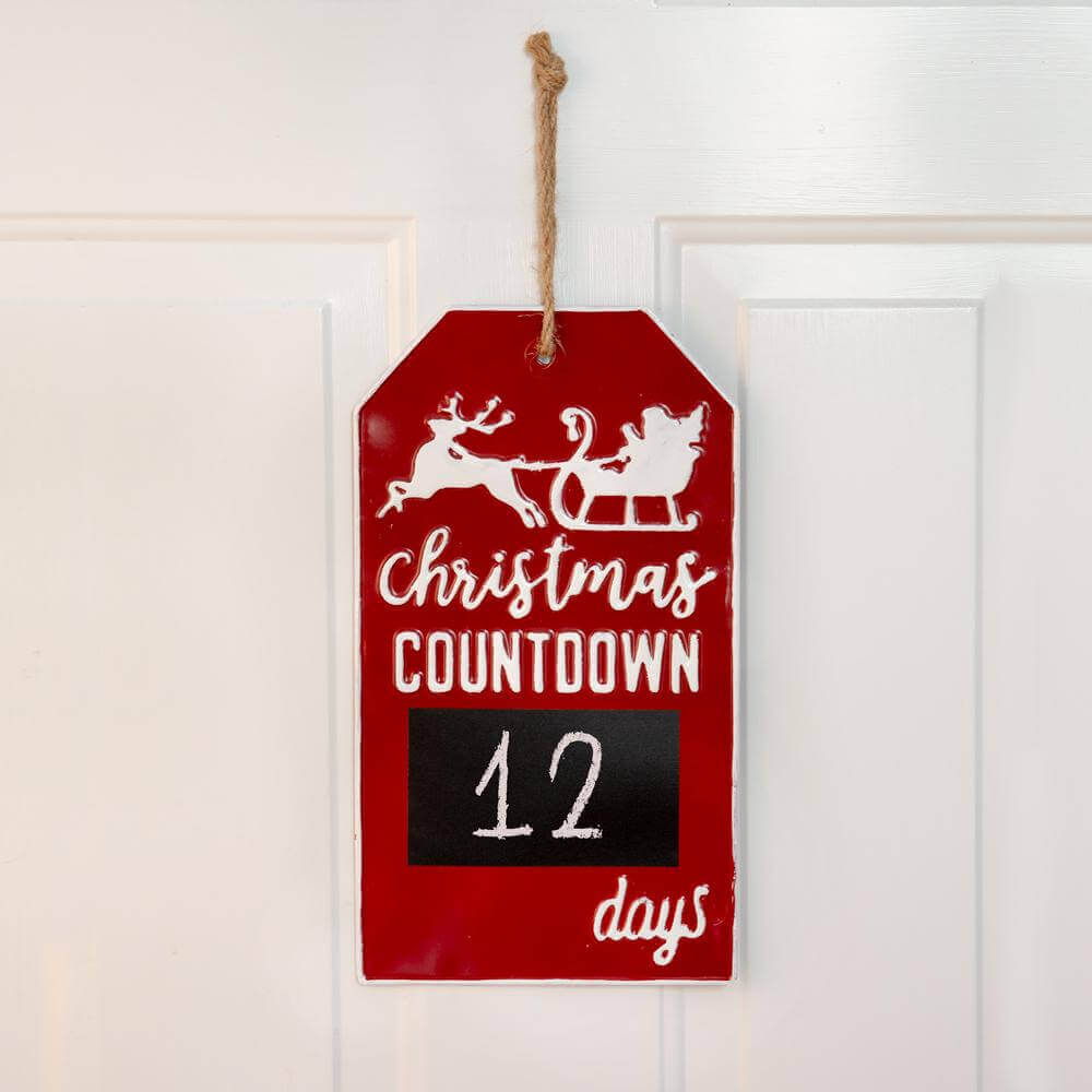 Christmas Countdown Chalkboard on Wall Sign