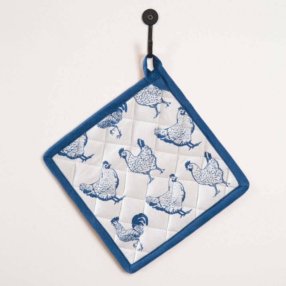 Country Farmhouse Chickens Pot Holders (Set of 4)