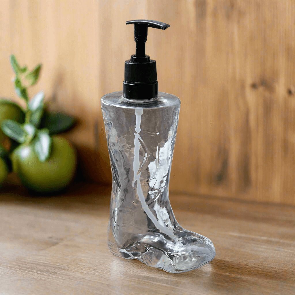 Cowboy Boot-Shaped Glass Soap Dispenser