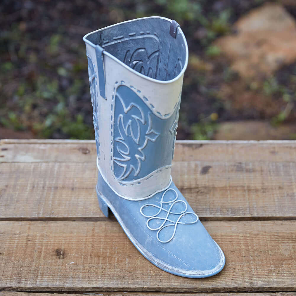 Decorative Country Cowgirl Boot in Metal