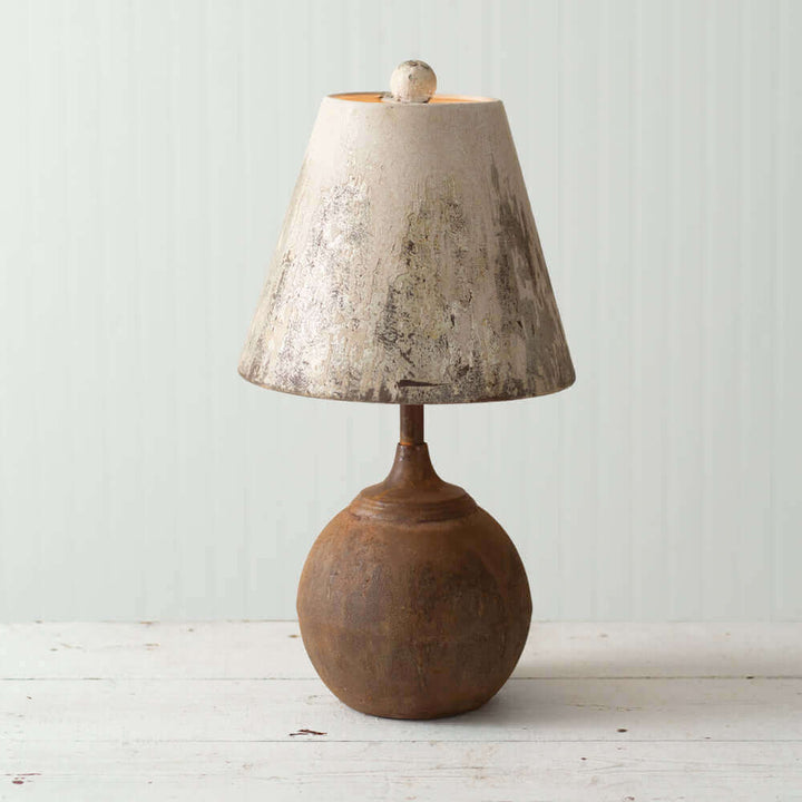 Distressed Cannon Ball Table Lamp