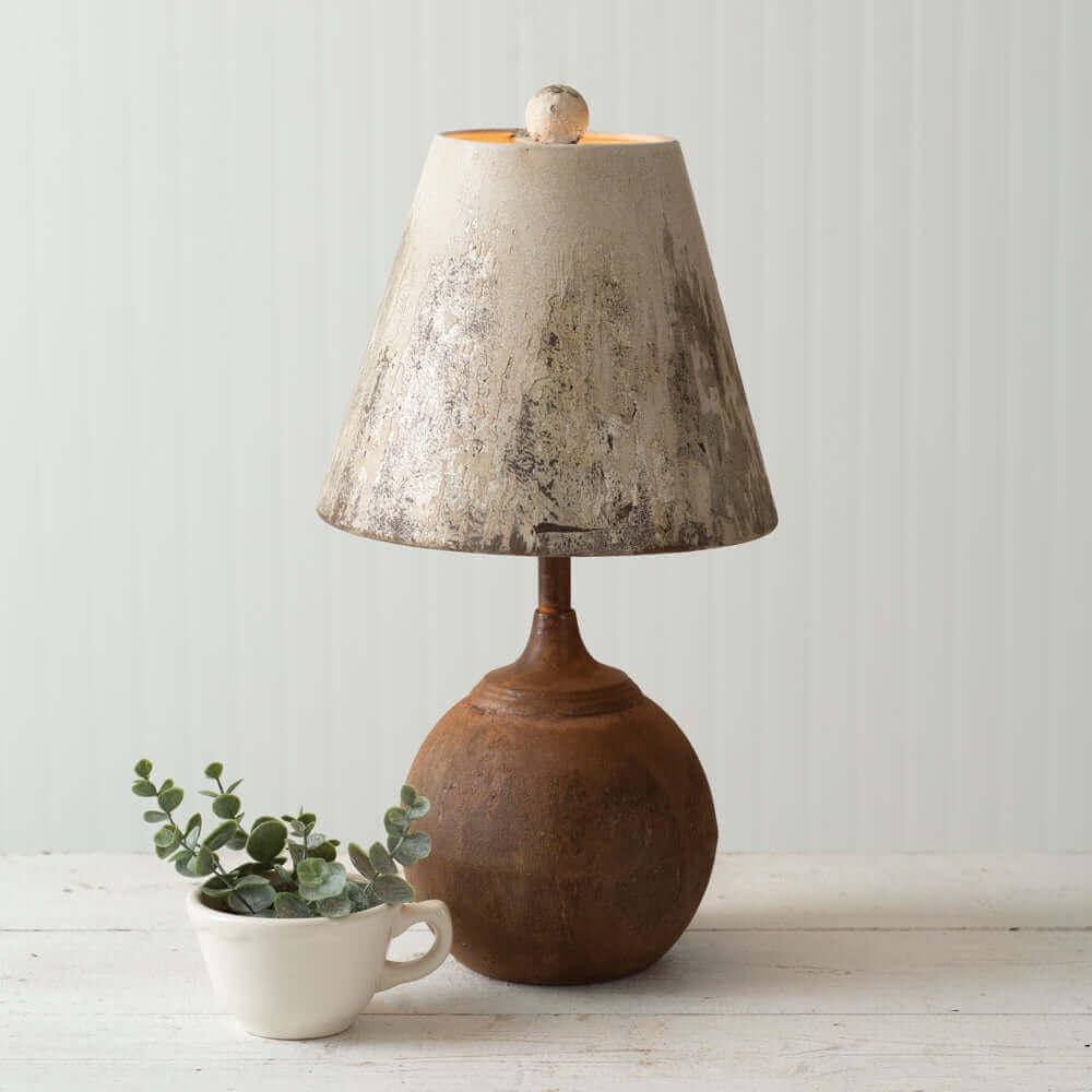 Distressed Cannon Ball Table Lamp