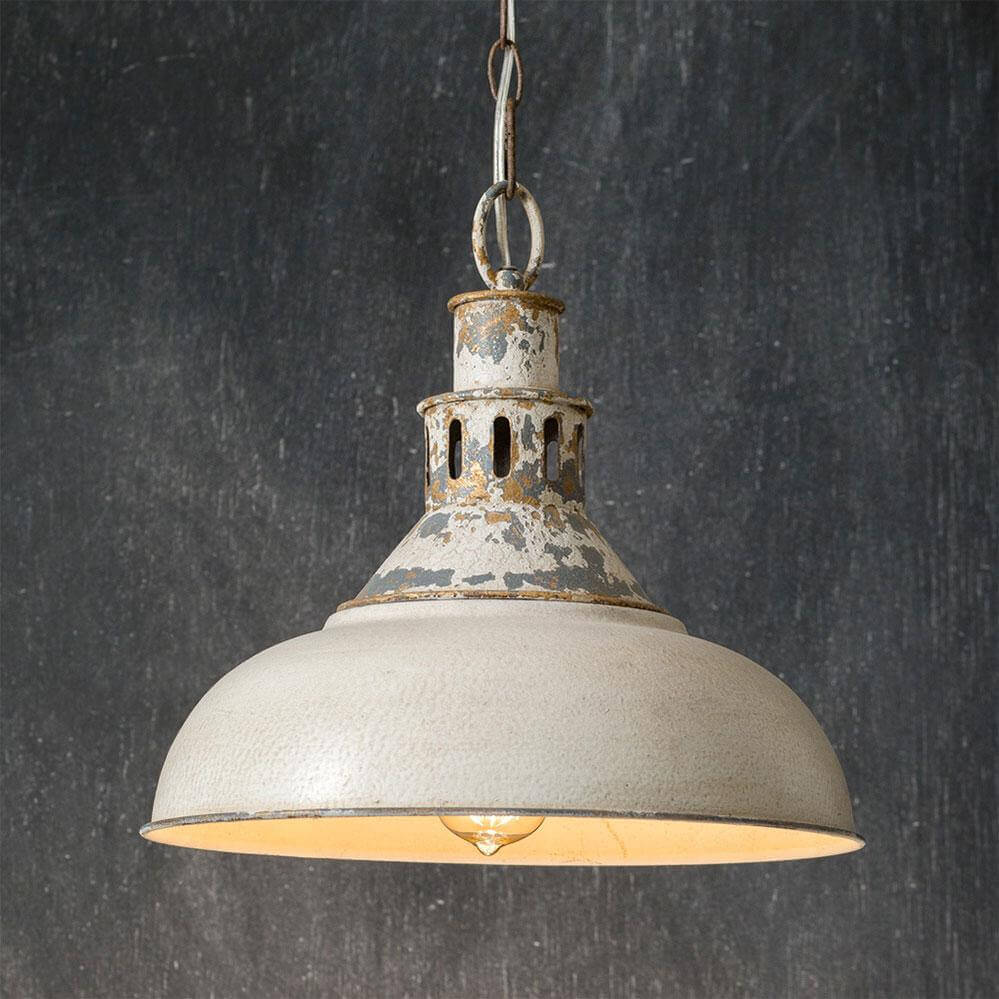 Distressed Farmhouse Metal Pendant Light