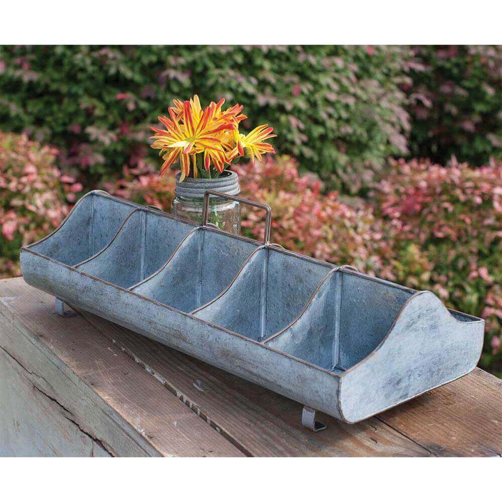 Farmhouse Feed Trough Caddy with Dividers