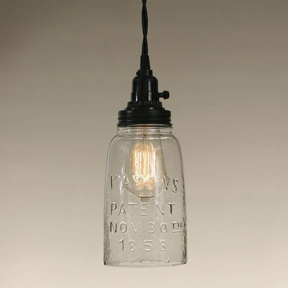 Farmhouse Mason Jar Pendant Lamp