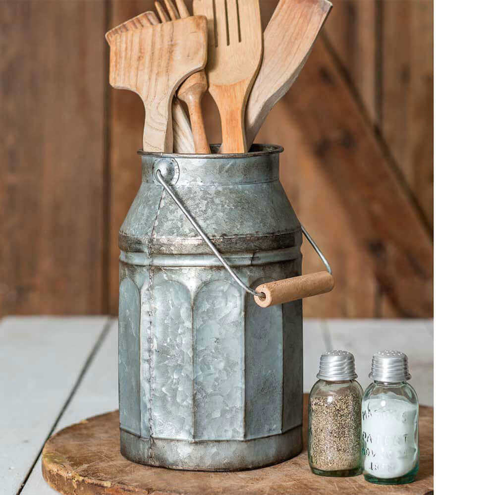 Farmhouse Milk Can Kitchen Utensil Holder