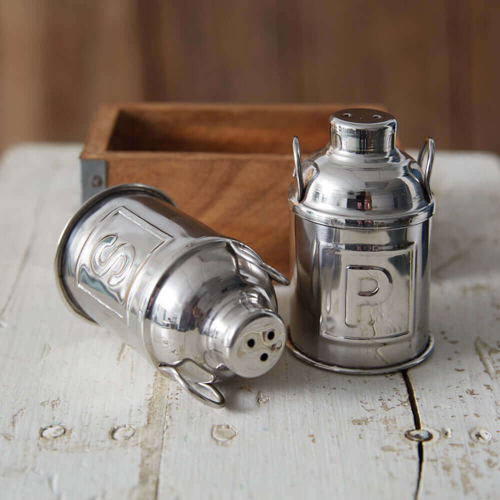 Farmhouse Milk Cans Salt and Pepper Shakers