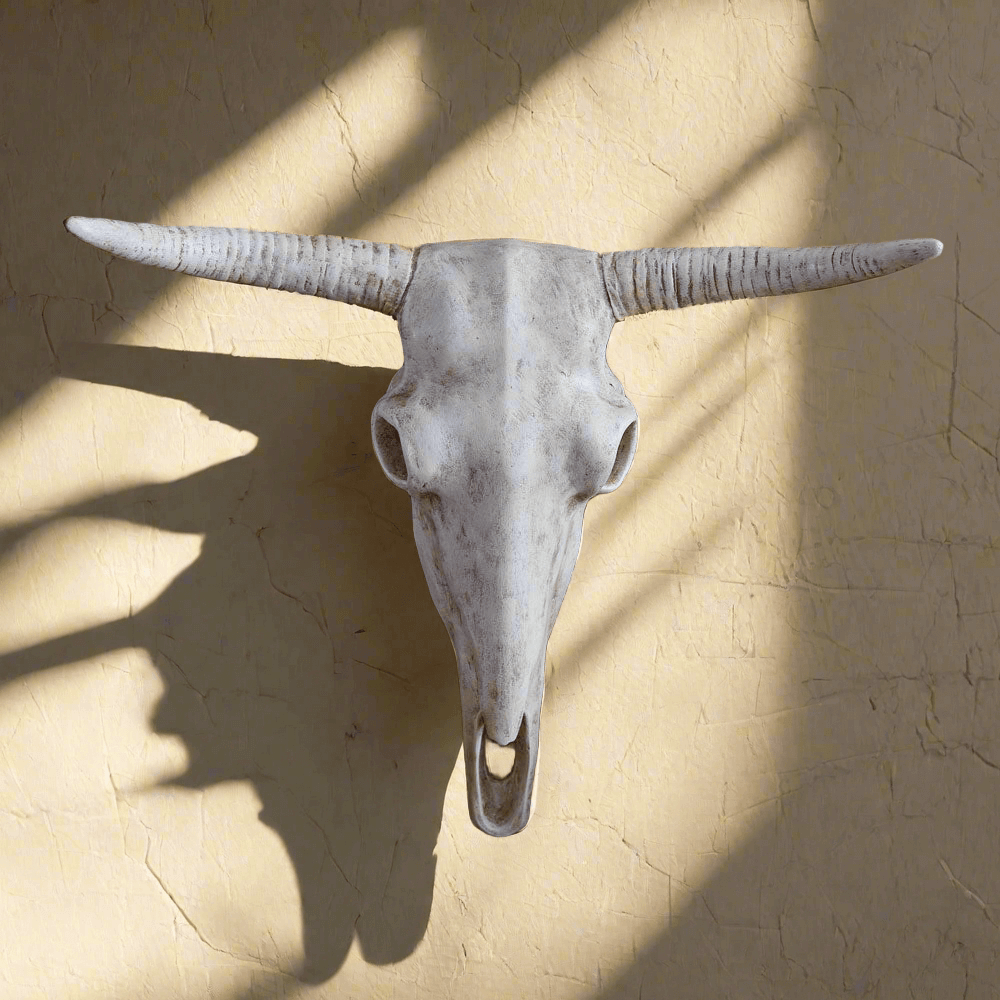 Faux Longhorn Cow Skull in Resin