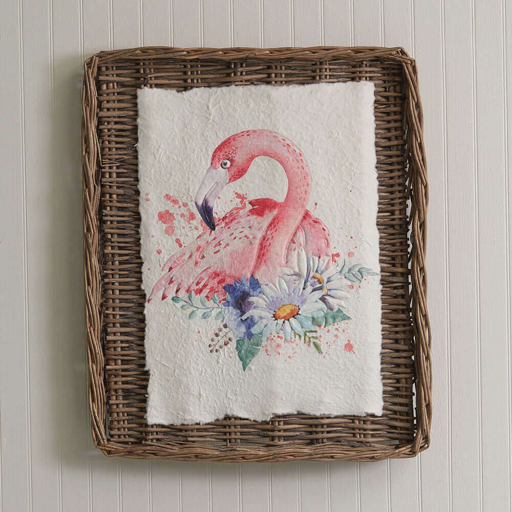 Flamingo Wall Art on Basket