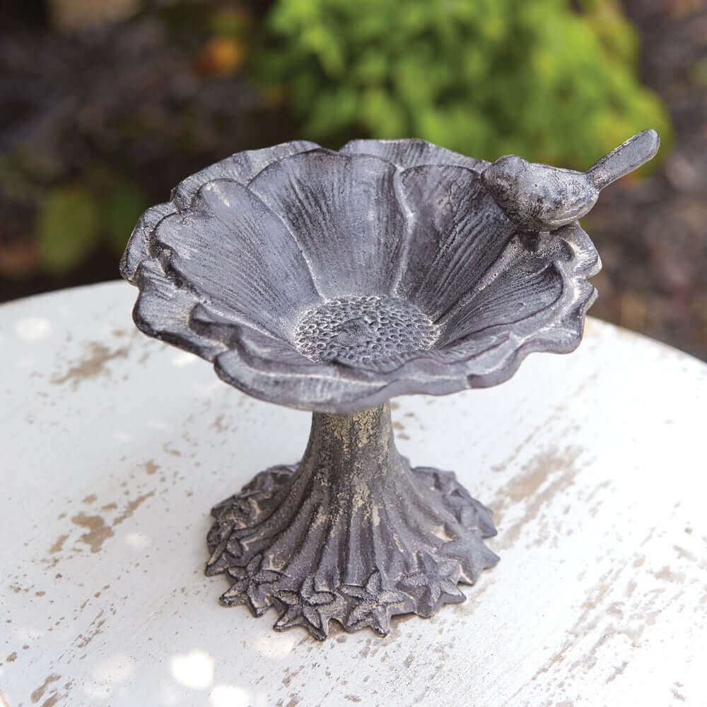 Flower Bird Feeder in Cast Iron