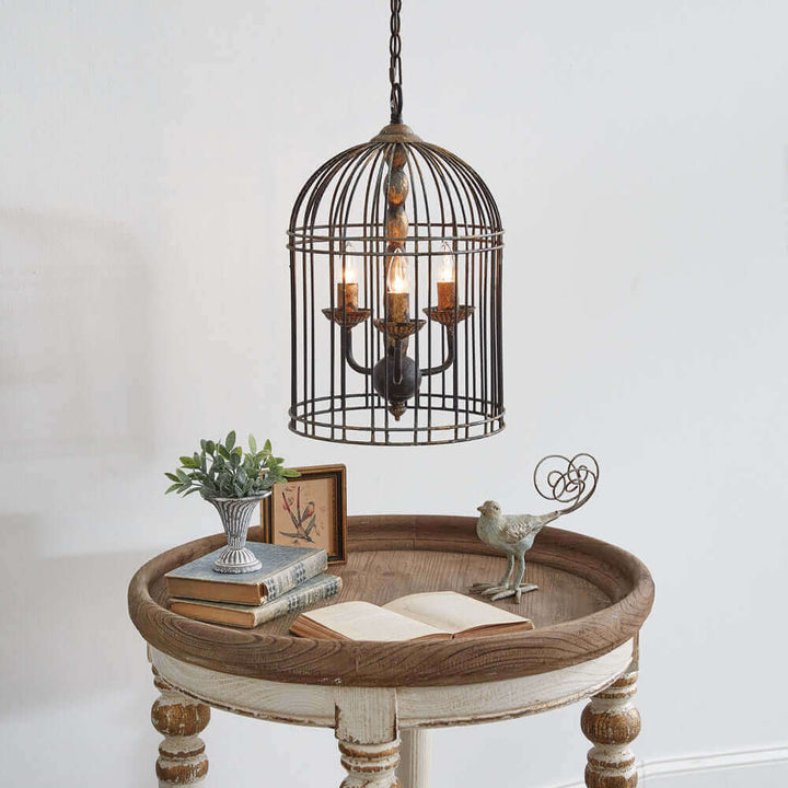 French Country Birdcage Pendant Lamp