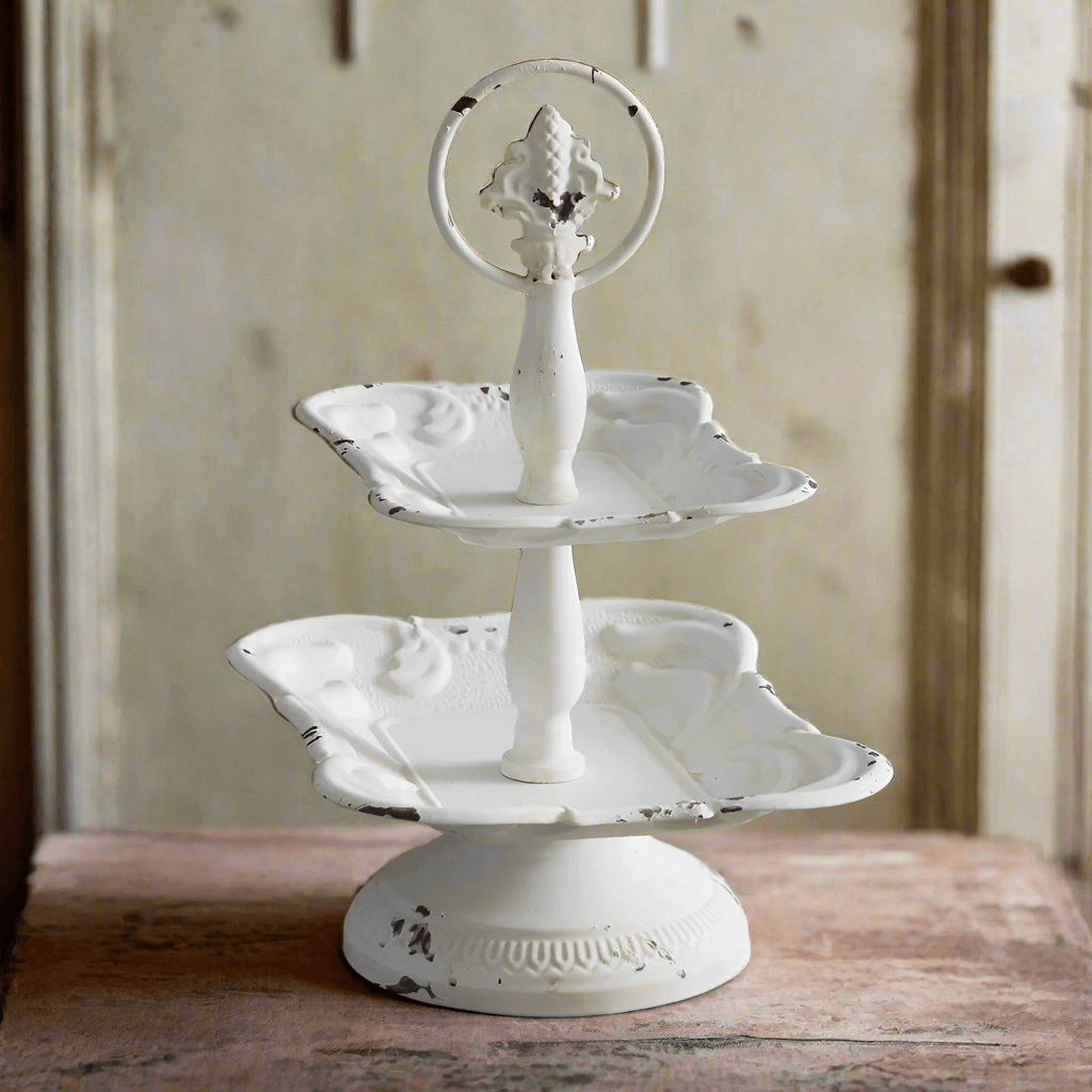 French Country Two-Tiered Trinket Tray