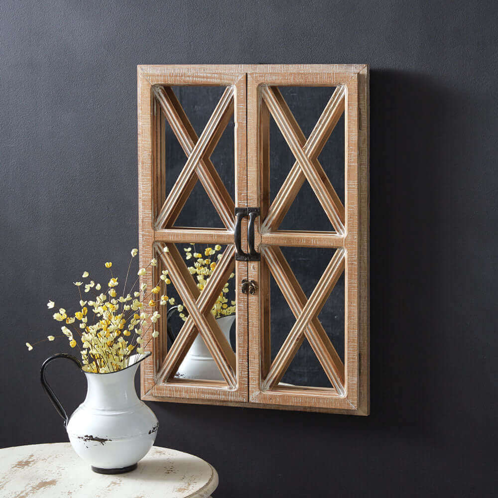 French Farmhouse Shutter Bathroom Mirror