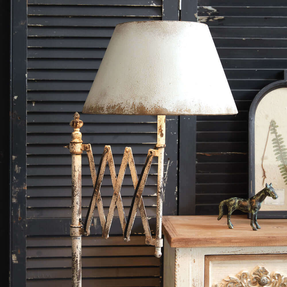 French Industrial Accordion Floor Lamp