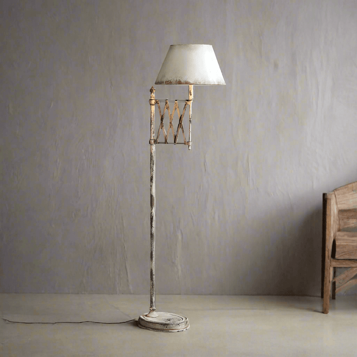 French Industrial Accordion Floor Lamp