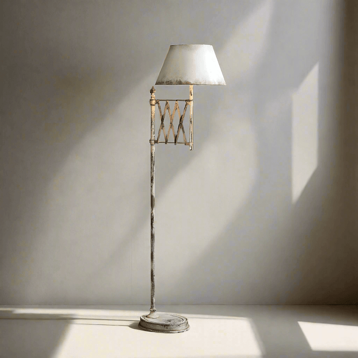 French Industrial Accordion Floor Lamp