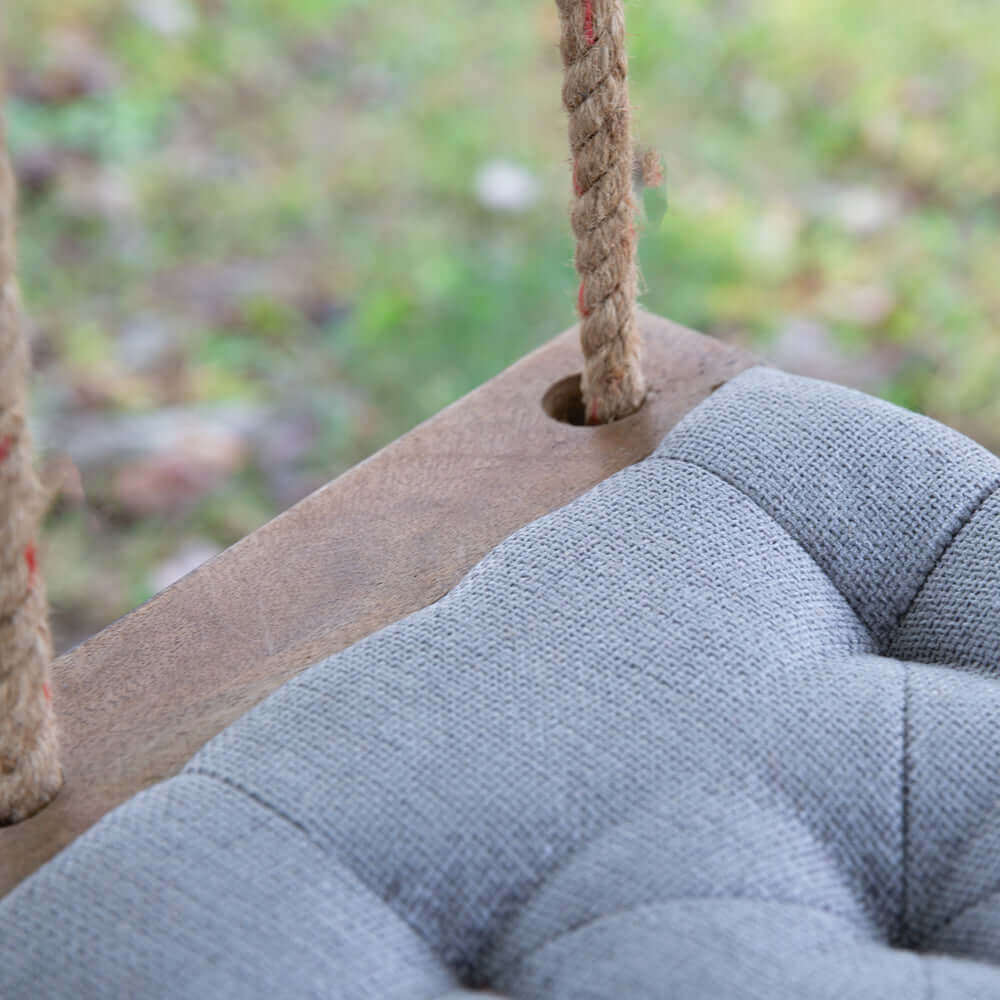 Garden Swing Seat with Padded Cushion and Rope