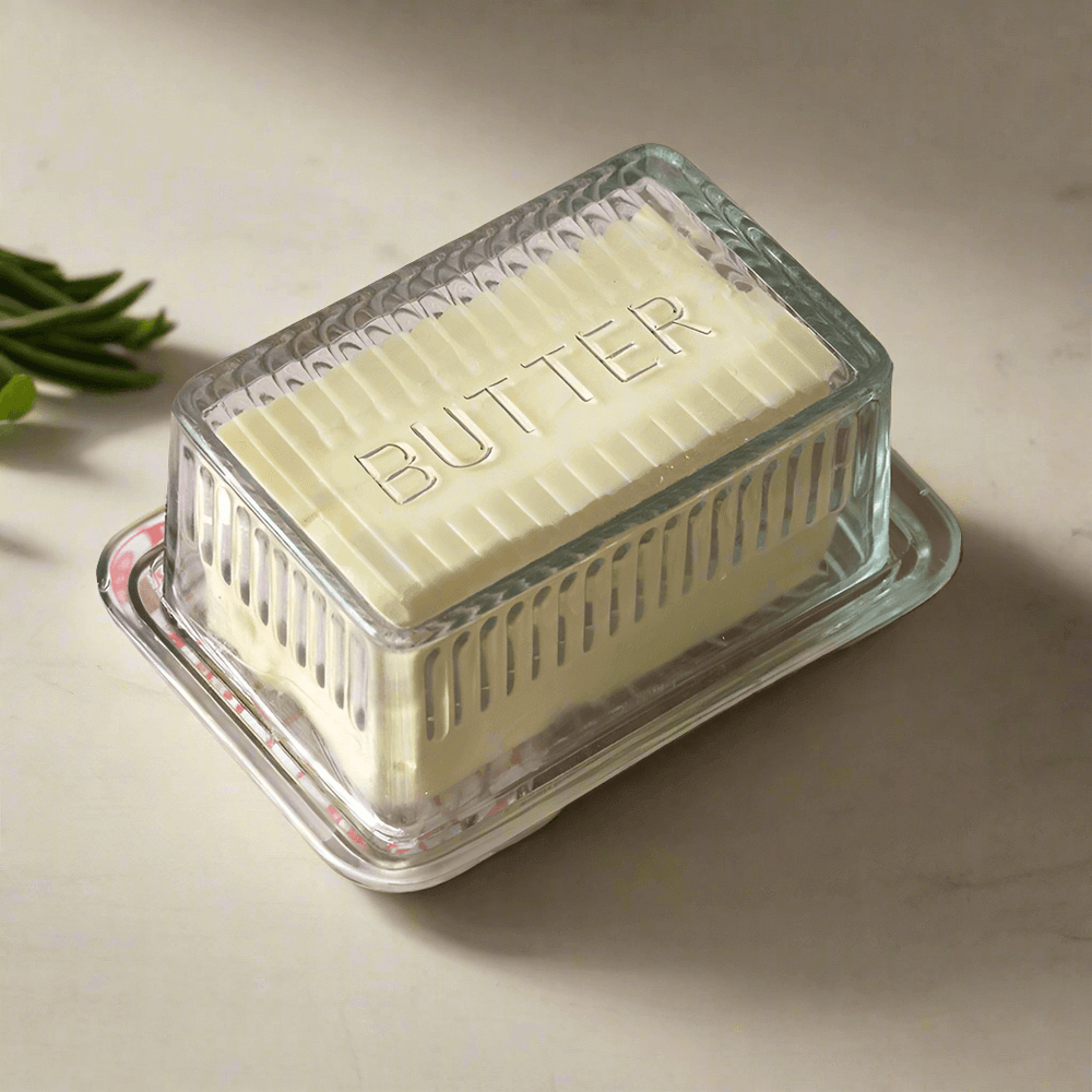 Glass Butter Dish with Cover