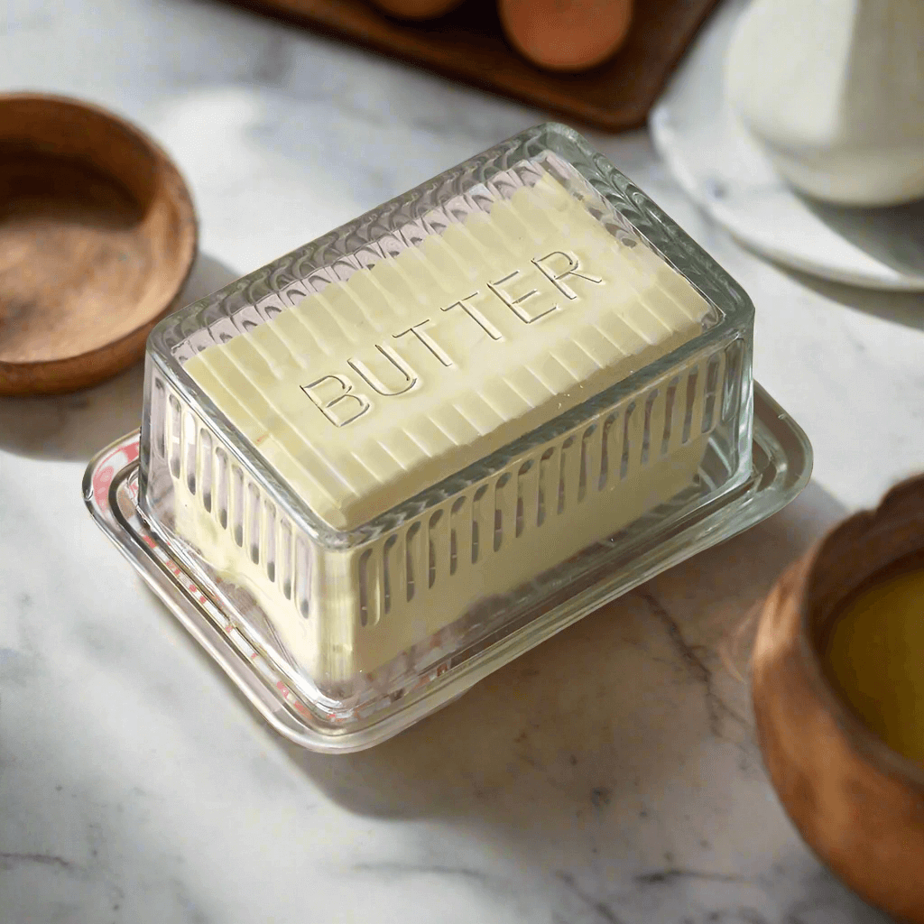 Glass Butter Dish with Cover