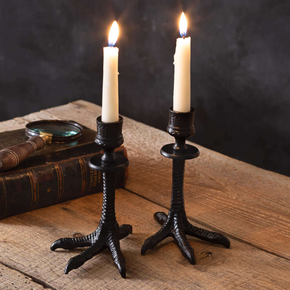 Gothic Crows Feet Candleholders Halloween Decor (Set of 2)