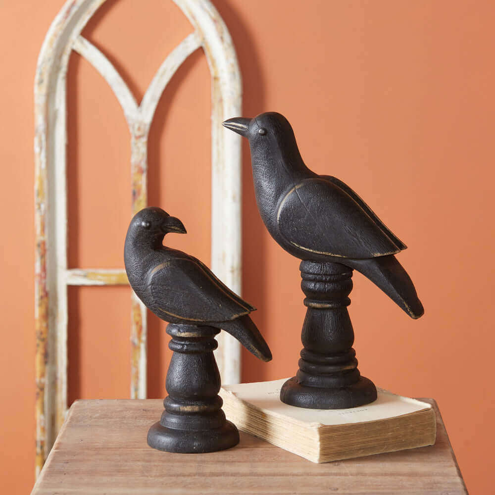 Halloween Raven Statues (Set of 2)