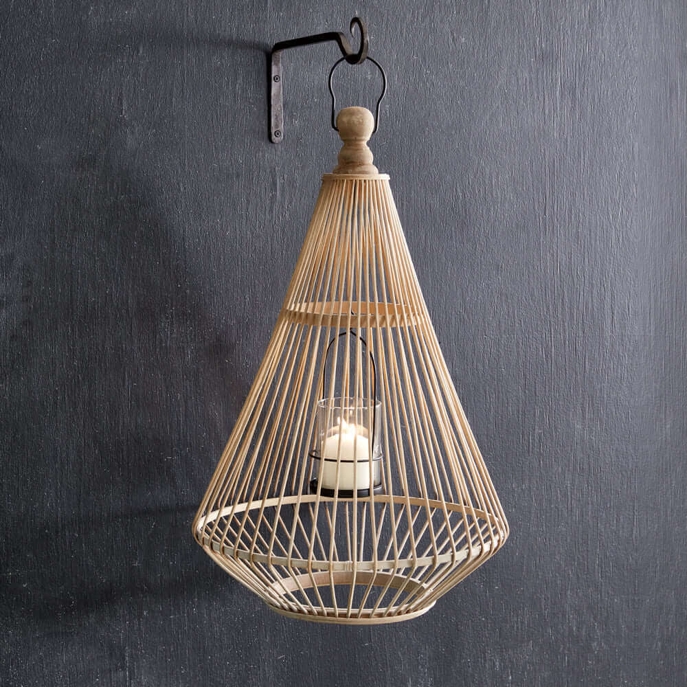 Hanging Candle Lantern in Rattan