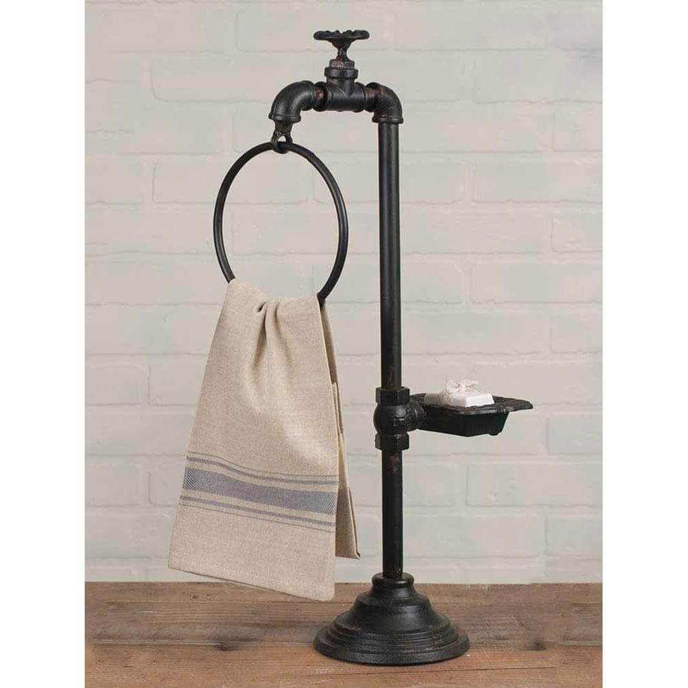 Industrial Farmhouse Spigot Soap and Towel Holder Caddy